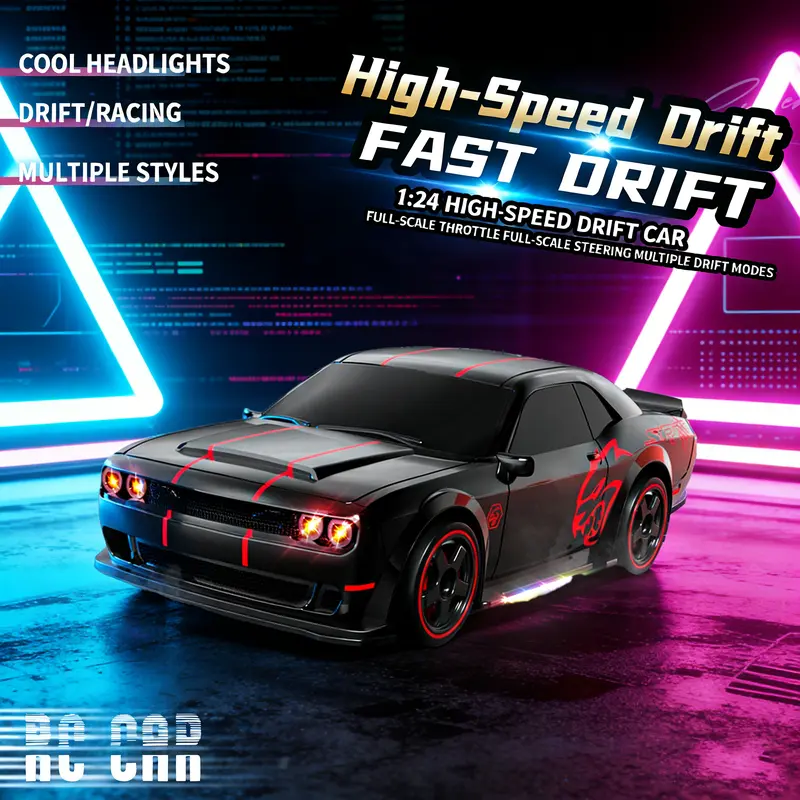 🔥 4WD RC Drift Car For Kids – 2.4GHz Remote Control Racing Car With LED Lights