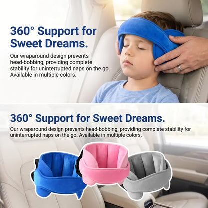 Kids Car Seat Head Support Strap, Soft Plush Adjustable Nap Support Band with Padded Side Cushions