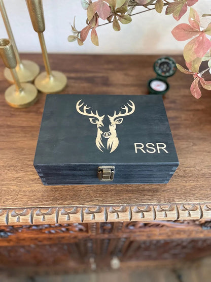100% Handcrafted Solid Wood Hunting Memory Box