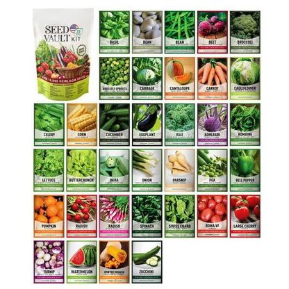 🔥LAST DAY 60% OFF🥦Ultimate Survival Seed Vault (15,000+ Seeds) | 35 Variety Pack🌿|
