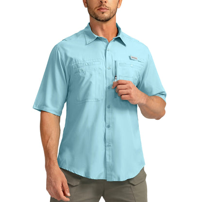 ☀️ Men’s UPF50+ Quick Dry Fishing Short Sleeve Shirt