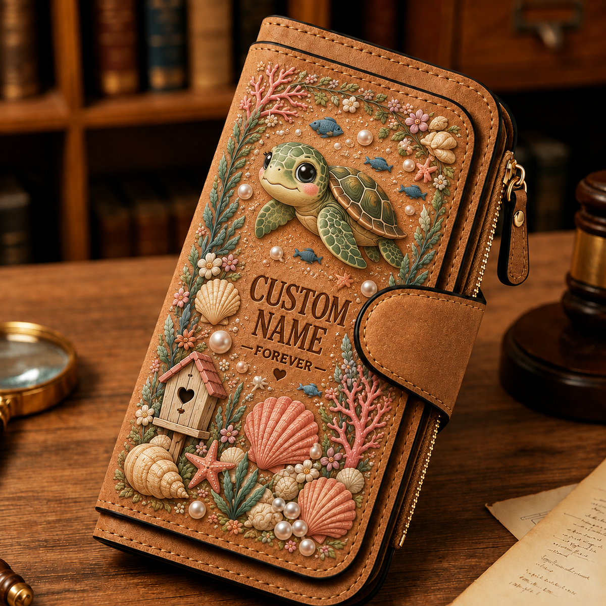 🌸 Personalized Garden Embossed Wallet - Perfect Gift For Her 🌿