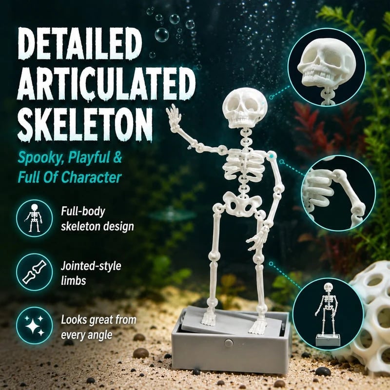 🔥HOT SALE 60% OFF💀🐠Air-Driven Dancing Skeleton Aquarium Ornament🕺