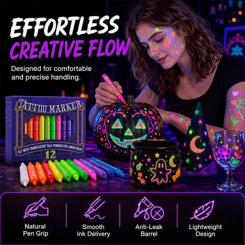 Glow Party Neon Tattoo Markers