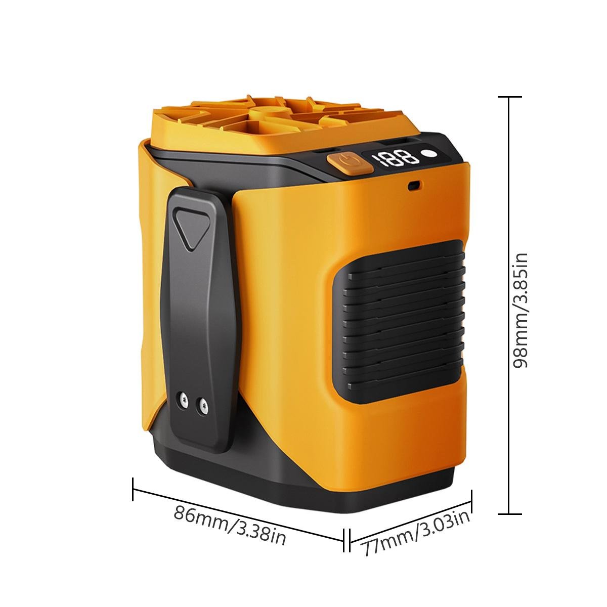 🌬️ Waist Wearable Portable Fan 🔋 Built-in 6000mAh Power Bank, 100 Speeds 5300RPM with LED Light for Work, Fishing & Camping