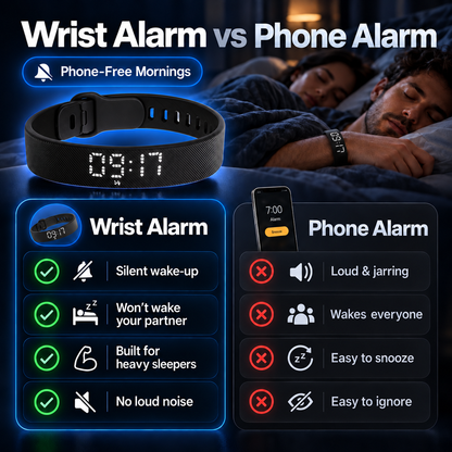 Silent vibrating alarm clock – features two vibration intensity levels.