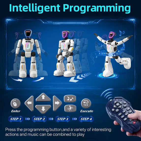 JoyStone Robot Toy for Kids, Programmable RC Robot with Voice Recording & Playback