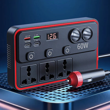 🔥HOT SALE 49% OFF✨🚗Multifunctional Car Charger with AC Outlets & USB