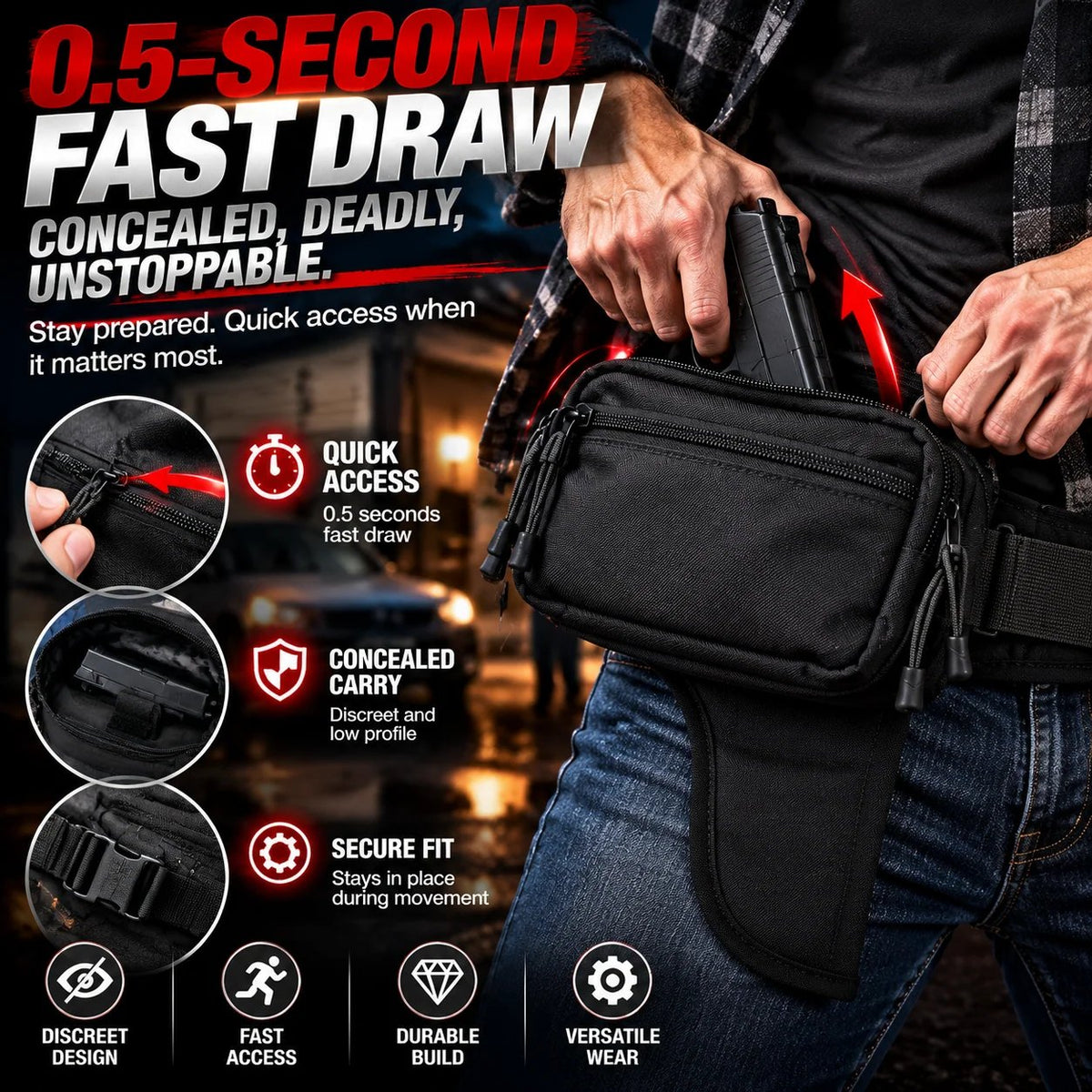 Tactical Concealed Carry Fanny Pack