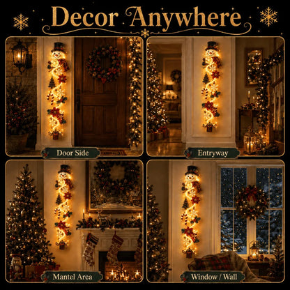⏳ – 🎄MerryCascade™ Glowing Christmas Door Hanger | 6 Festive Lighted Designs with Warm Glow, Dimensional Details & Space-Saving Vertical Décor ✨