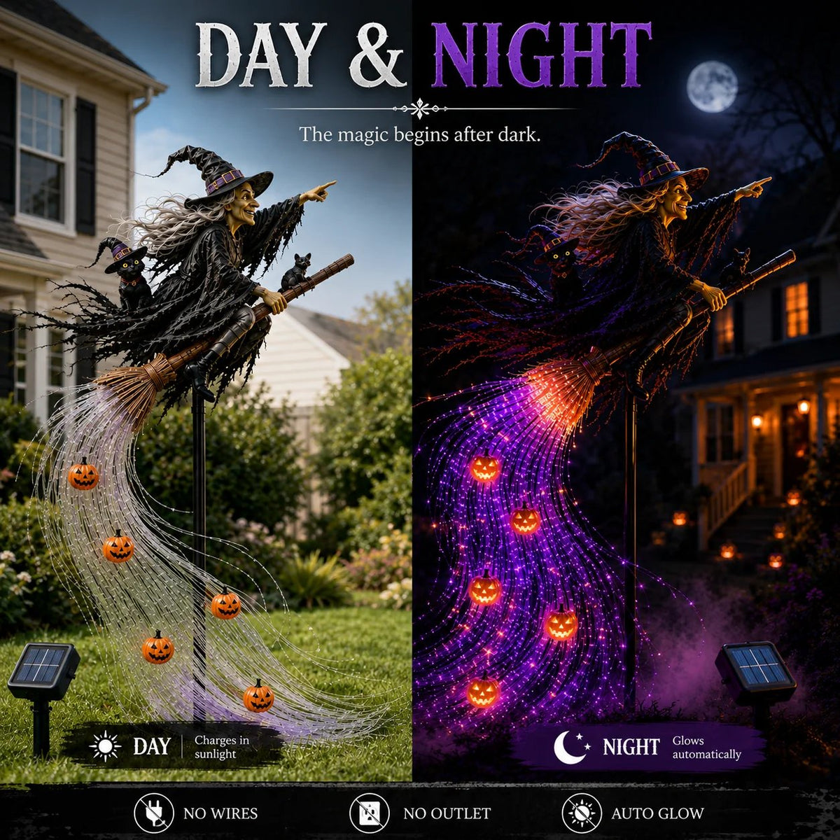Last Day 50% OFF - Witch’s Magic Trail™ ✨ Solar Fiber Optic Yard Light