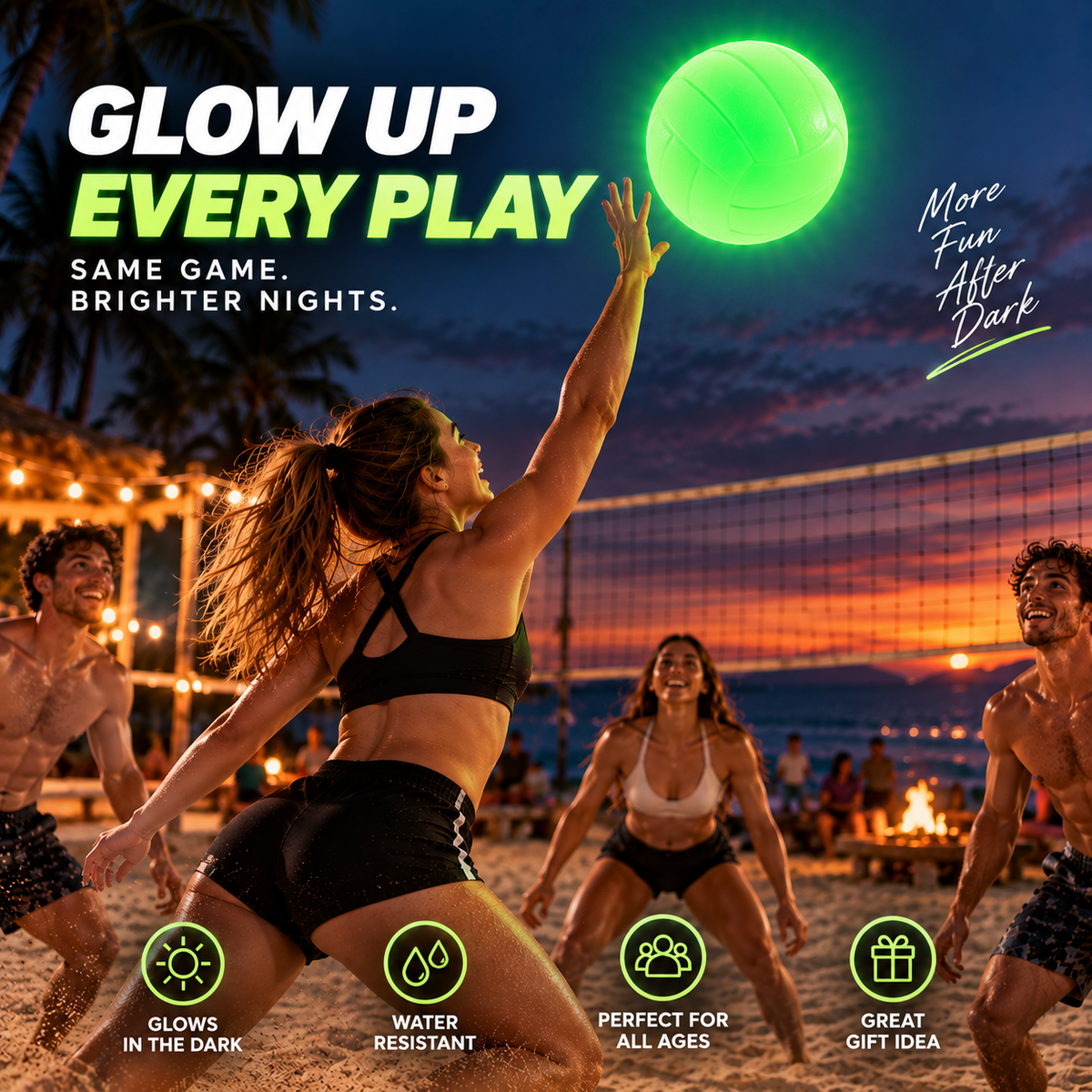 🏐 Glow-in-the-Dark Volleyball – Light Up Every Game After Sunset