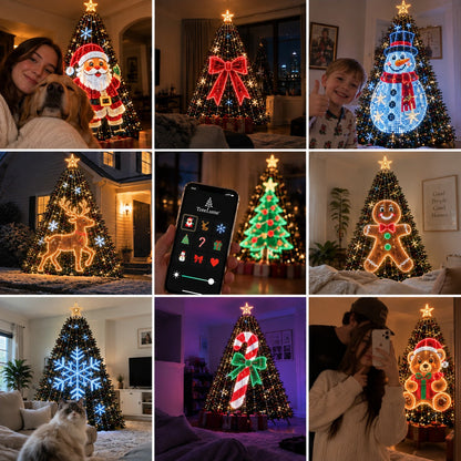 🎄✨Smart RGB Christmas Tree Waterfall Lights | DIY Patterns, Music Sync & App Control