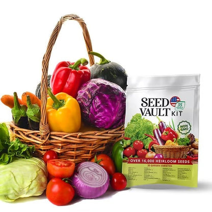 🔥LAST DAY 60% OFF🥦Ultimate Survival Seed Vault (15,000+ Seeds) | 35 Variety Pack🌿|