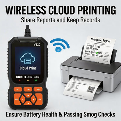 OBD2 Scanner Live Data Professional Mechanic OBDII Diagnostic Code Reader Tool For Check Engine Light Cloud Printing Daul UI Mode