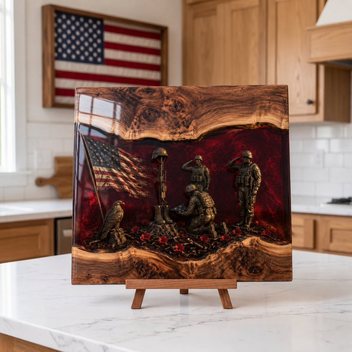 Veteran Tribute Cutting Board – Patriotic Military Memorial Kitchen Decor Gift For Heroes Who Served