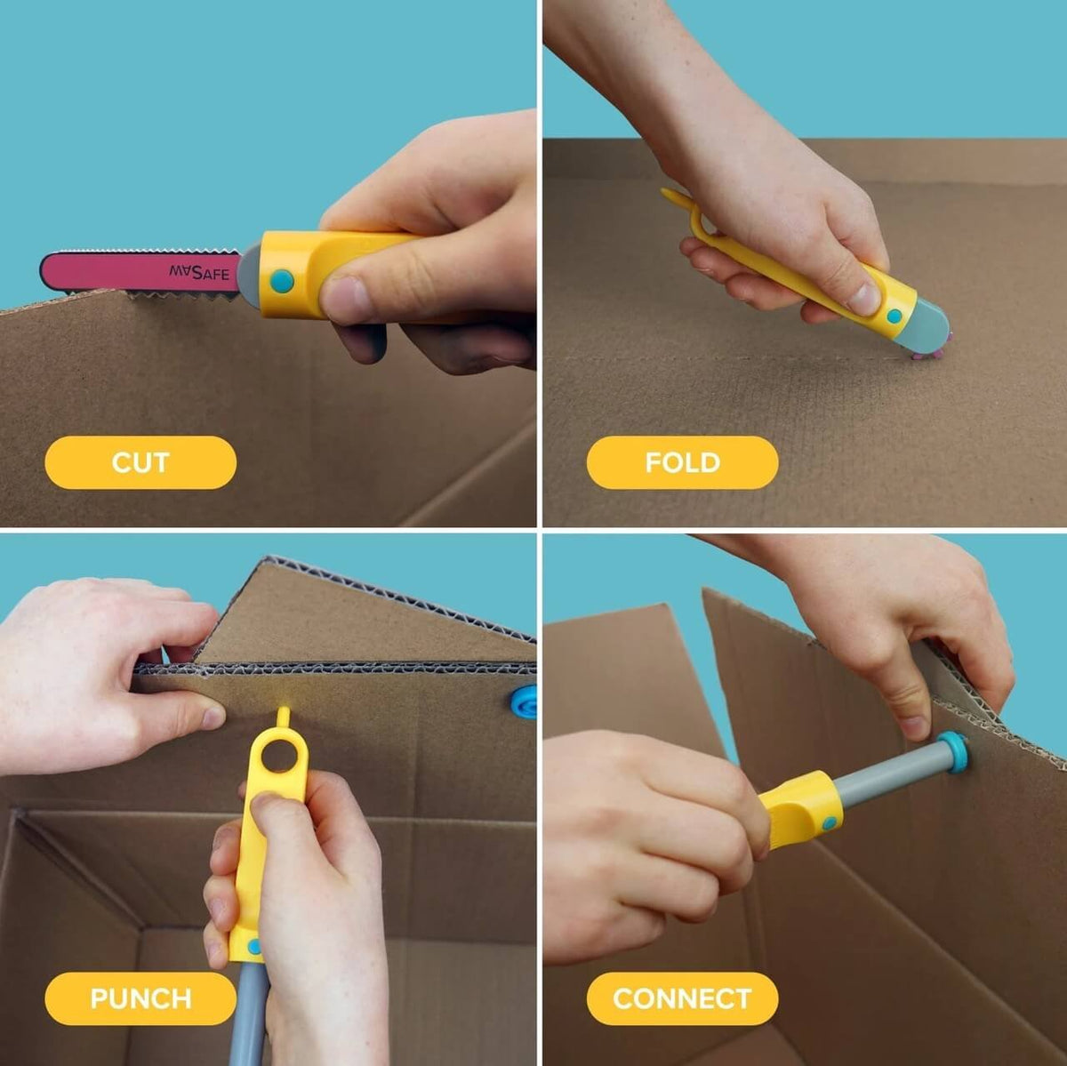 🛠️ Cardboard Construction Tool Kit – 20 Tools & 240 Reusable Screws for Kids