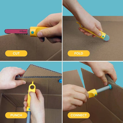 🛠️ Cardboard Construction Tool Kit – 20 Tools & 240 Reusable Screws for Kids