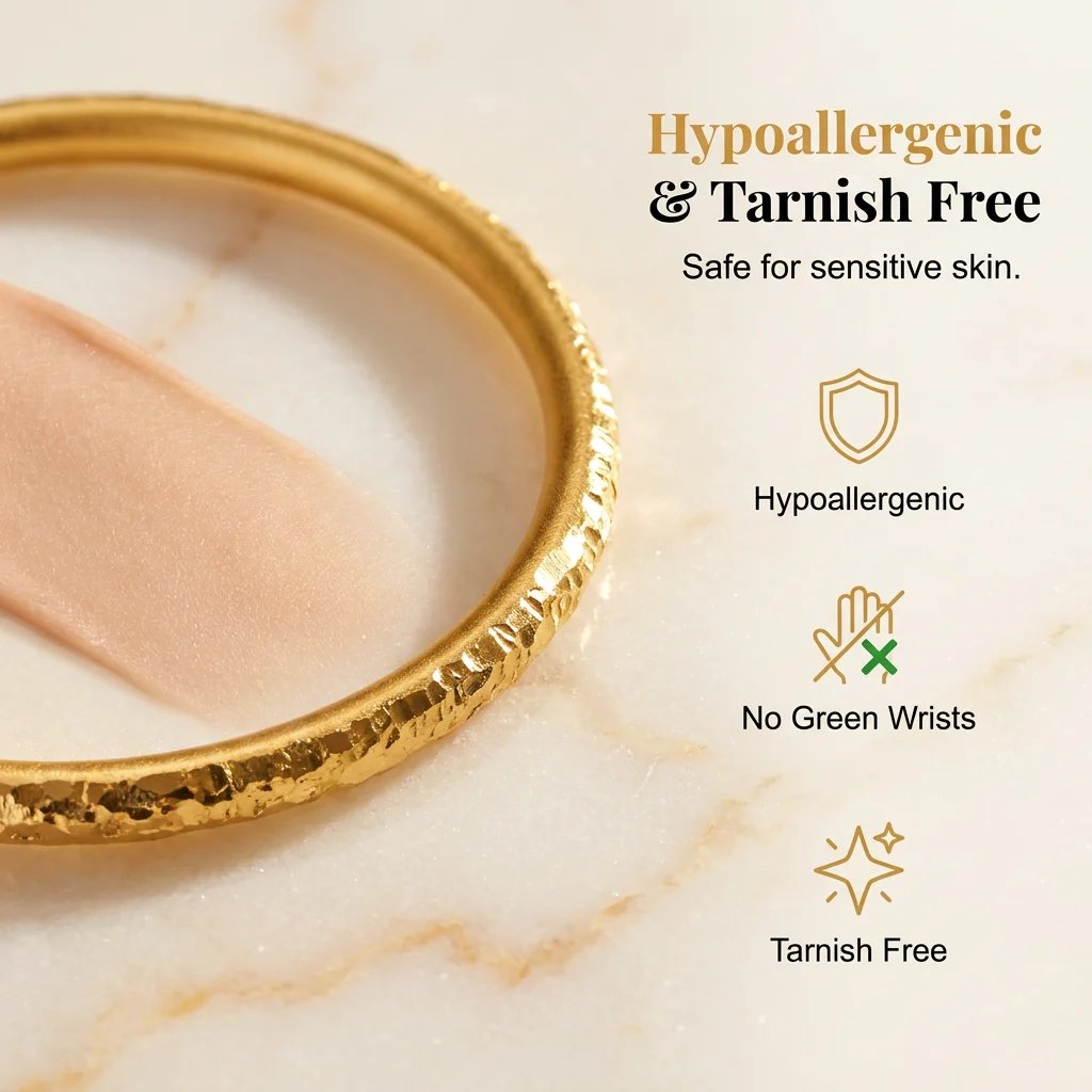 ✨18K Gold Bangle Bracelet for Women – Elegant Everyday Jewelry