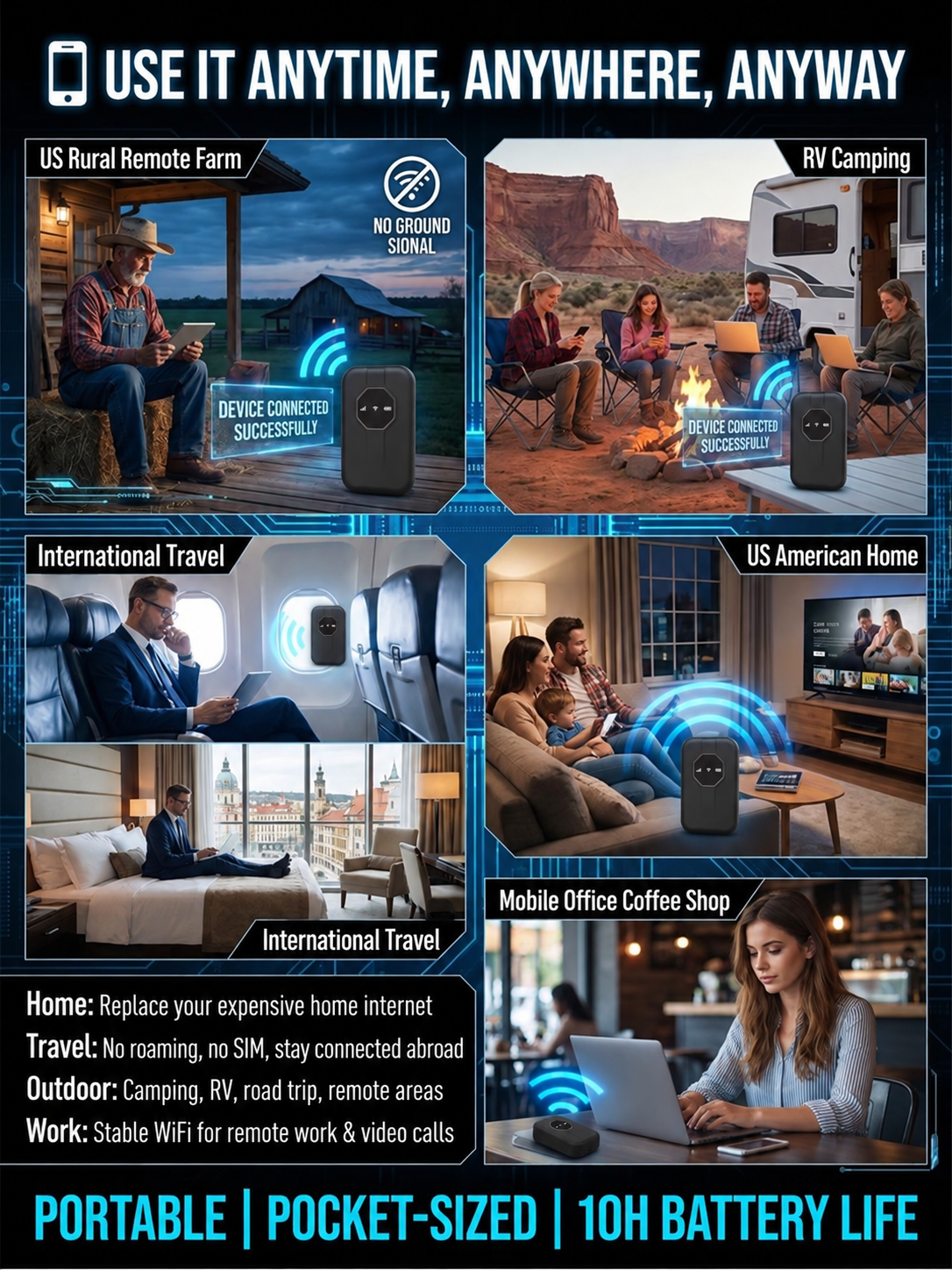 Portable Wi-Fi Router – Travel Hotspot & Multi-Device Connection