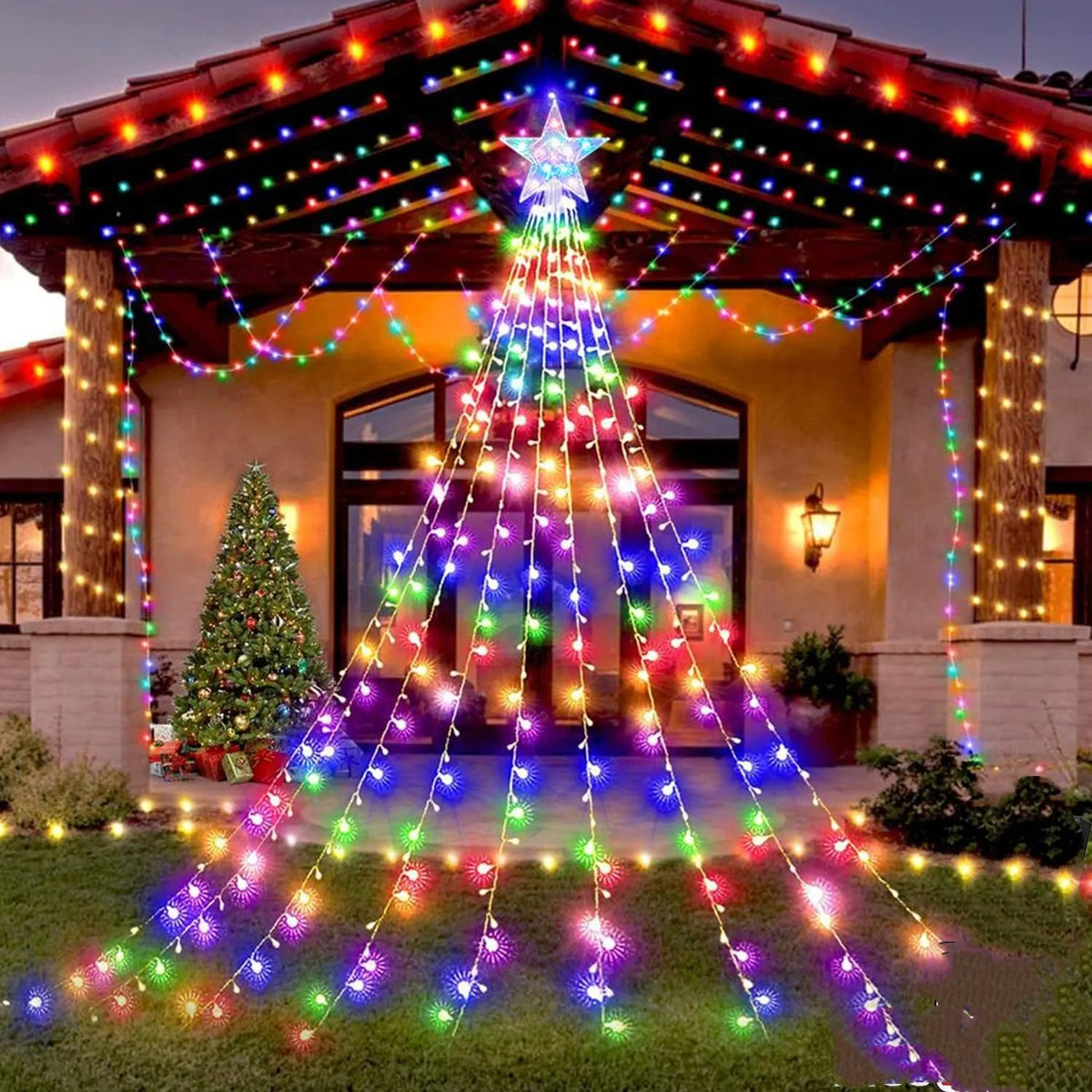 🎄✨ Magical Cascade Christmas Tree Fairy Lights