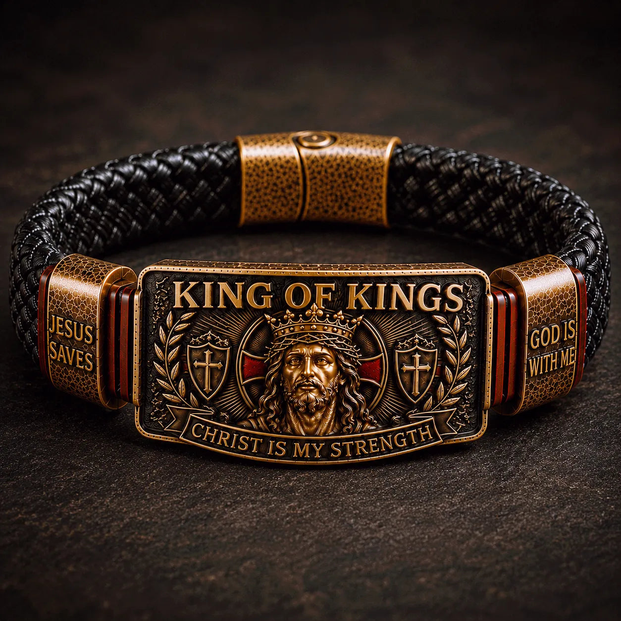 ✝️ King of Kings Faith Bracelet – Adjustable Christian Wristband Gift