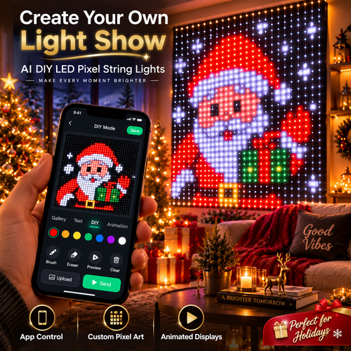 AI DIY LED Pixel String Lights – App-Controlled Custom Light Display