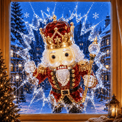 🎄Crystal Christmas Break-In Window Decal — 3D Shattered-Glass Holiday Window Decoration