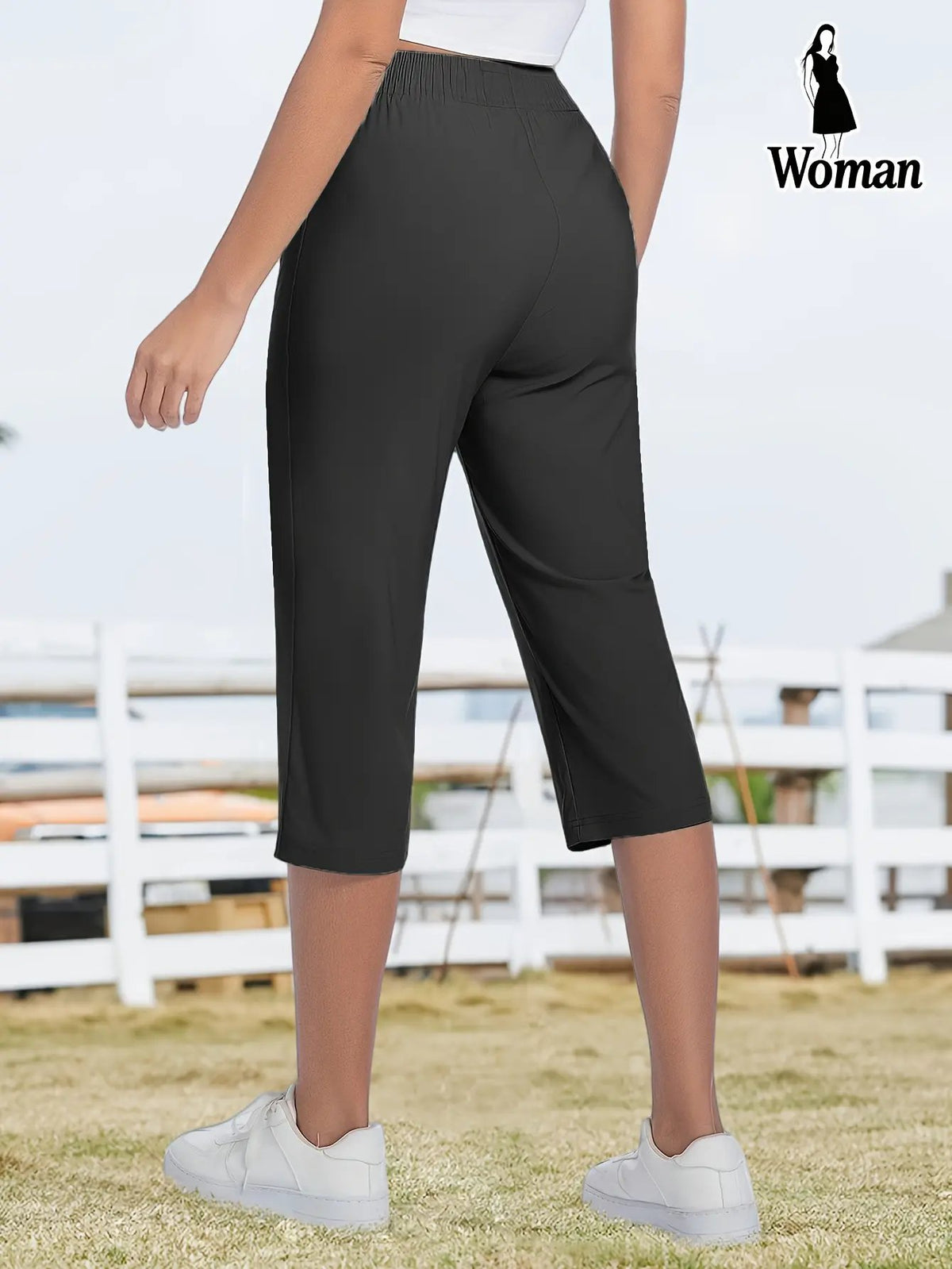 🎁Last Day Promotion 49% OFF✨Women’s Capri Pants – Loose Fit, Summer Drawstring Waist, Zipper Pockets, Breathable High-Stretch Fabric, Suitable for Everyday Wear