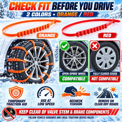 Emergency Tire Traction Straps – Quick-Install Grip for Snow, Ice & Mud
