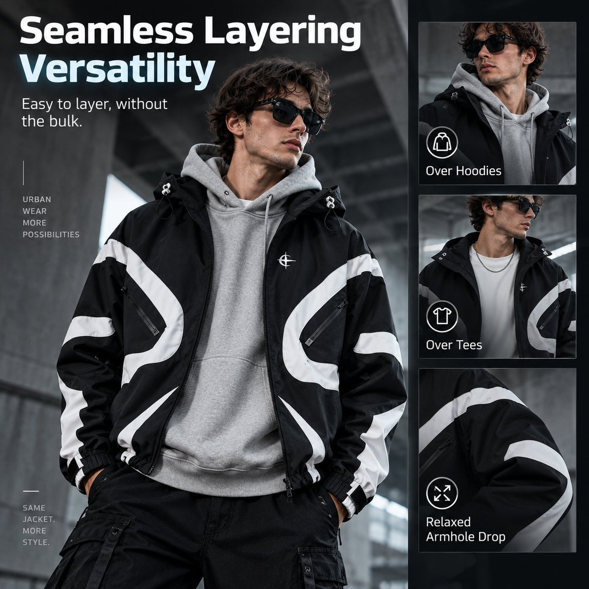 🔥Menswear Stylish Futuristic Techwear Windbreaker Coat