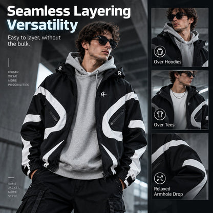 🔥Menswear Stylish Futuristic Techwear Windbreaker Coat