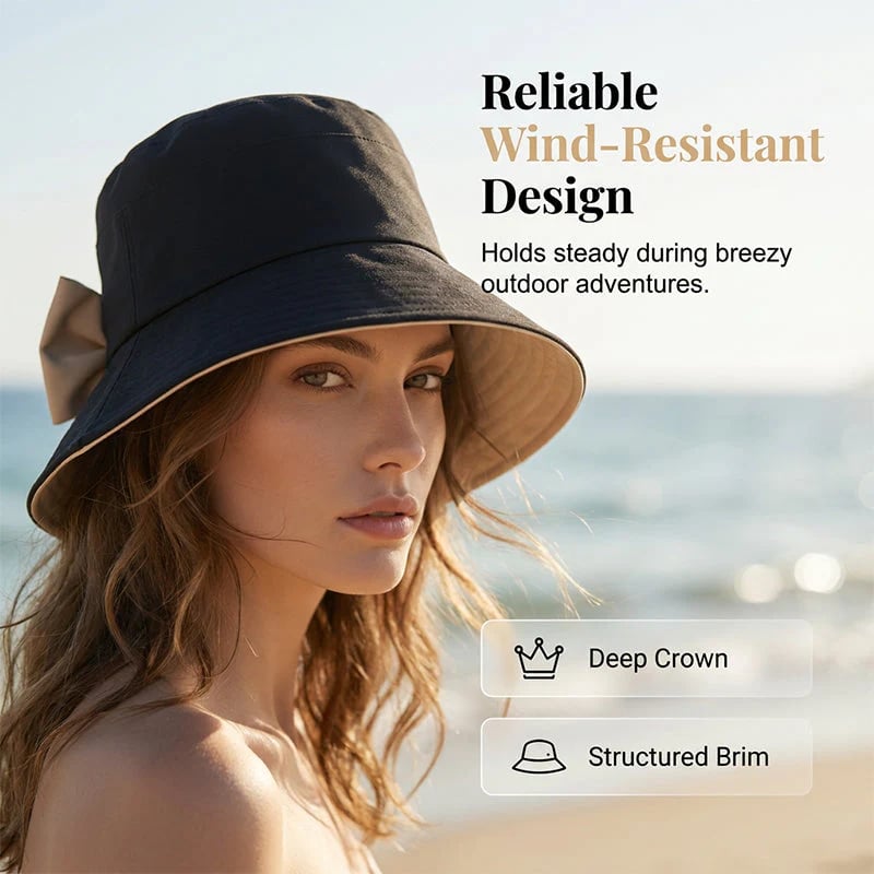 ☀️Summer Hot Sale 49% OFF👒Women's Bowknot Wide Brim Sun Protective Hat