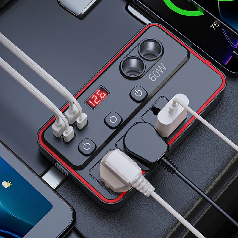 🔥HOT SALE 49% OFF✨🚗Multifunctional Car Charger with AC Outlets & USB