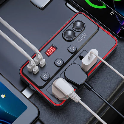 🔥HOT SALE 49% OFF✨🚗Multifunctional Car Charger with AC Outlets & USB