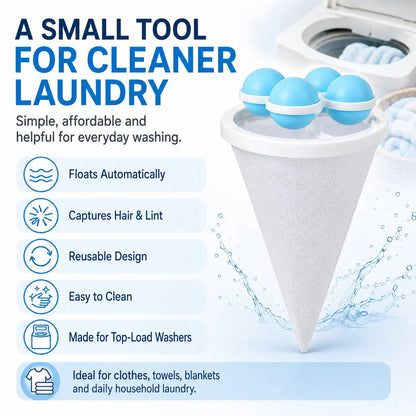🧺 BUY 1 GET 1 FREE! 🧼 - 👚Floating Lint & Hair CatcherCatches Hair & Lint, Reusable & Protects Washing Machine/Drain 🚿