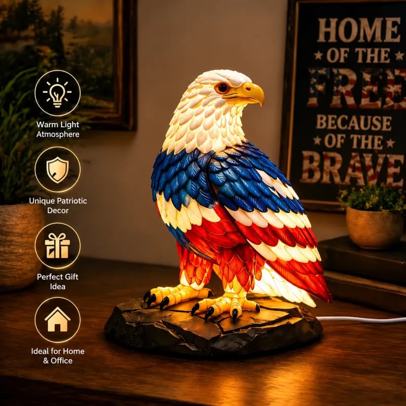 🔥 Limited Edition 🎁 - U.S. 250th Eagle Stained Glass Wall Lamp