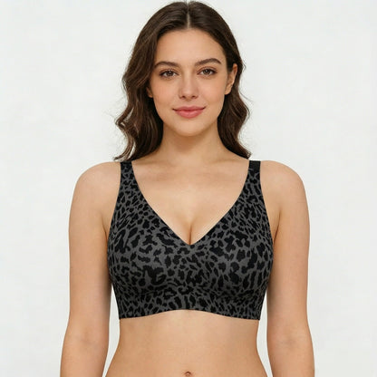 🏆🔥Super Firming Leopard Print Jelly  Bra | Women Wirefree Bras 👍No More Sagging Breasts