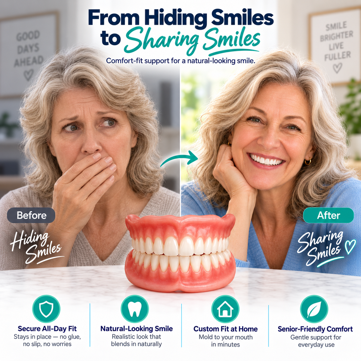 Dentist Recommendations-Comfort-fit decorative denture set