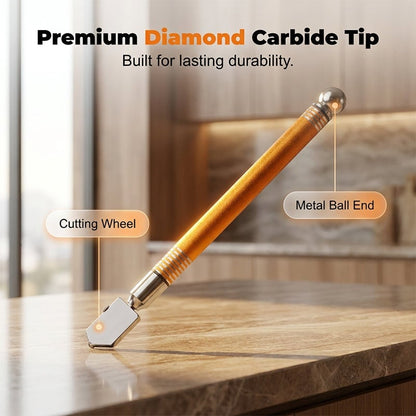 💥70% OFF Factory Clearance–Professional Diamond Glass Cutter with Alloy Handle Roller Wheel