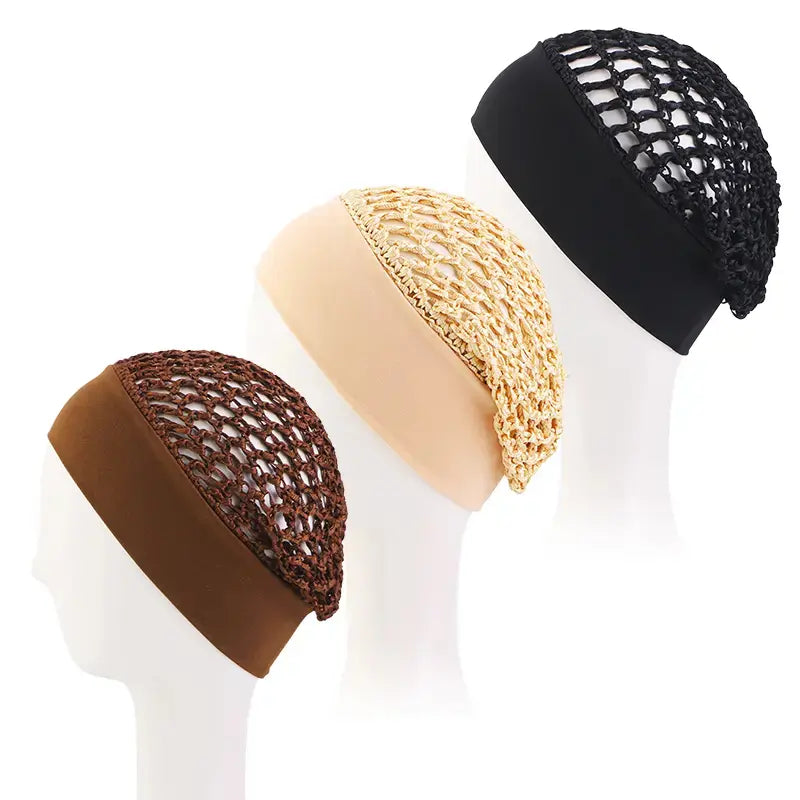 Humwam 3-Piece Stretchy Wide-Edge Sleeping Cap Set💫