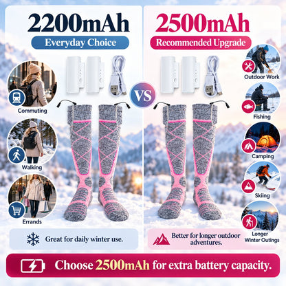 Stay Warm Anywhere – Rechargeable 3-Level Heated Socks