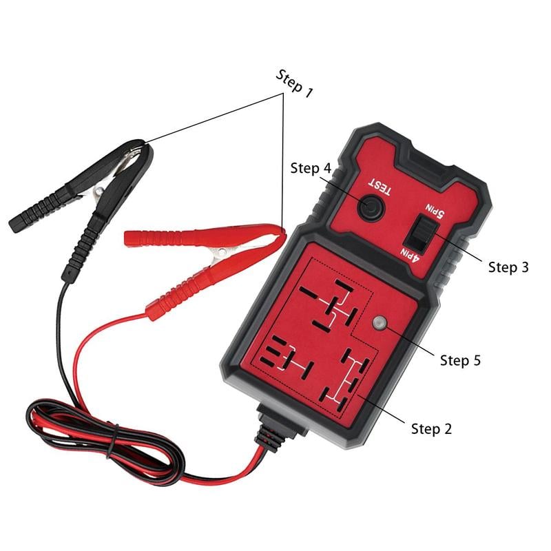 Automotive Relay Tester Tool for Summer, 12V/24V Car Relay Tester