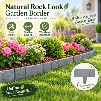Faux Stone Garden Edging Border – Natural Rock Look Landscape Edge