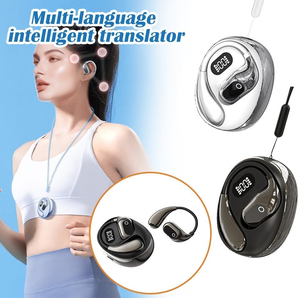 MS190 AI Translation Earbuds | 156 Languages Real-Time | Bluetooth 5.3 Wireless Earphones