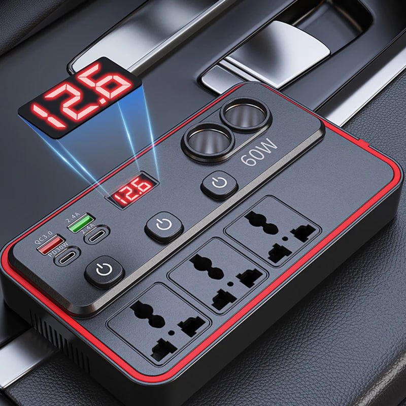 🔥HOT SALE 49% OFF✨🚗Multifunctional Car Charger with AC Outlets & USB