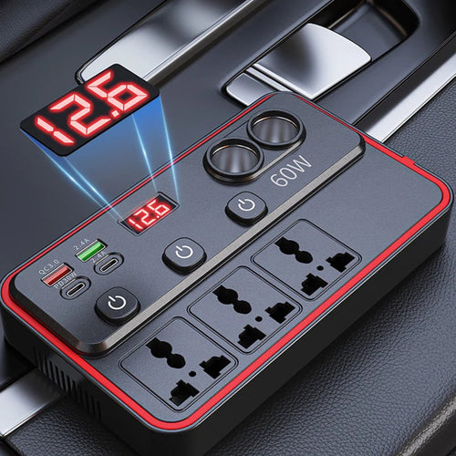 🔥HOT SALE 49% OFF✨🚗Multifunctional Car Charger with AC Outlets & USB