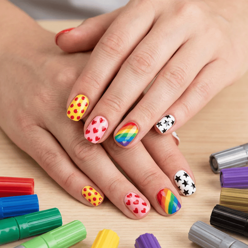 🎨12/24 Colors Dual-Tip Nail Markers For Nail Art