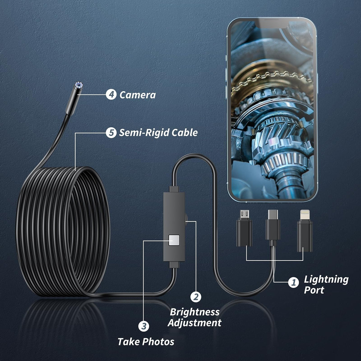 🔥Limited Time 50% Off✨Endoscope Camera with Light