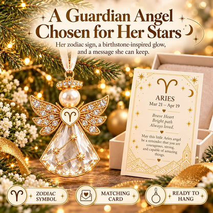 👼 Christmas Zodiac Guardian Angel Keepsake | 12 Signs with Jewel-Toned Designs & Meaningful Gift Cards ✨
